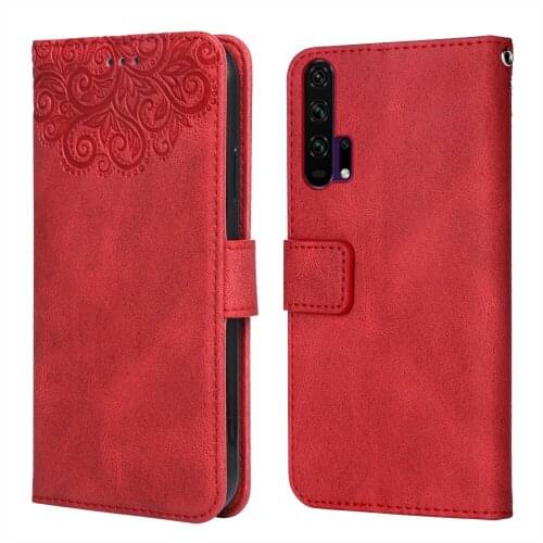 For Huawei Honor 20 Pro Flower Embossing Case YAL-AL10 6.26'' Wallet Flip Leather Case for Huawei 20 Pro Case