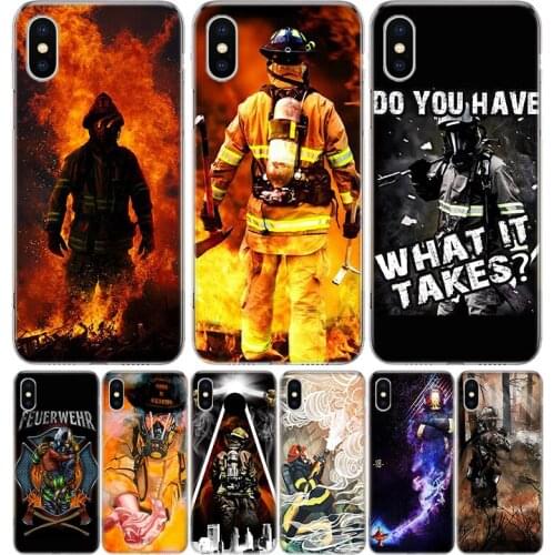 Firemen hero flame Cover Phone Case For Iphone 11 12 Mini Pro 7 6 X 8 6S Plus XS MAX + XR 5S SE 10 9 Art TPU Coque Capa Shell
