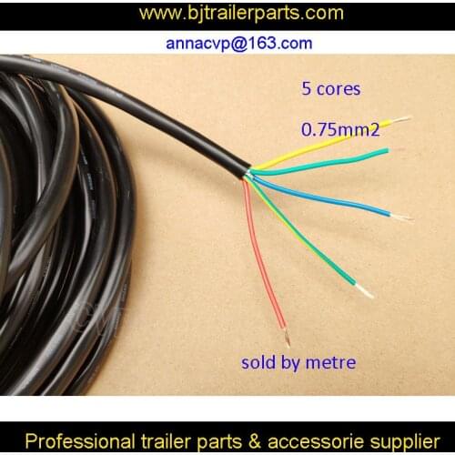 CVP bulk trailer cable trailer electric cable wire black 5 cores 0.75mm2, trailer parts