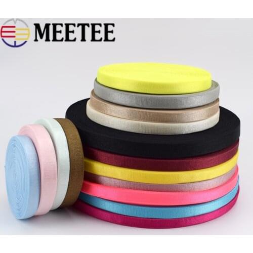 10/20/50Meter 10mm Color Nylon Spandex Elastic Bands Bra Shoulder Strap Elasticity Trim Underwear Belt DIY Sewing Accessory