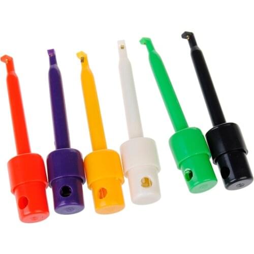 Electronics SMD IC Cable Welding Hook Test Clip 6Pcs Test Probe Multimeter Lead Wire Kit Probes Cable Colorful Test Hook Clip