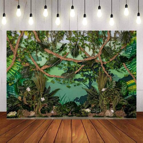 Mehofond Photography Backdrop Newborn Baby Shower Jungle Green Plants Birthday Party Backdrop Decoration Studio Photo