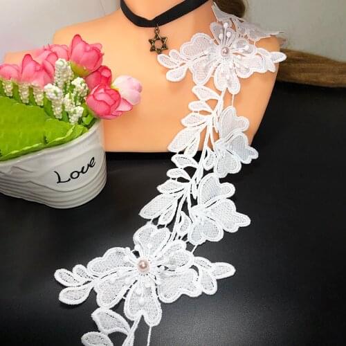 20yard 12cm 3d Lace Fabric Ribbon Diy Water Soluble Milk Silk Flower Solid Embroidery Spot Barcode Wedding Dress Sewing Trim