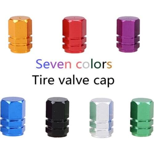 4 piece/set Car Tire Valve Stem caps Tyre Stem Air valve cover Aluminum Universal Airtight 7-colors “Hexagon shape