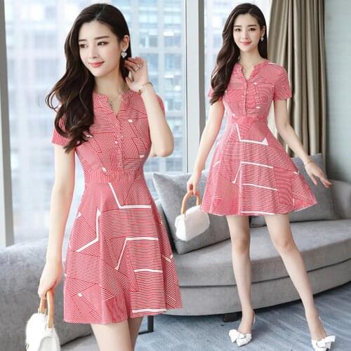 Huti Wjwyl Summer Red Striped Mini Sundress 2021 Bodycon Elegant Women Club Midi Dresses Party Short Shirt Dress Beach Vestidos