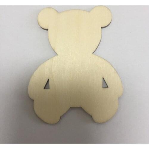 Set of 50 Bear cut out shape lasercut unfinished wood shapes gift tag wood toy diy craft