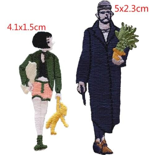 Set of 2 Cartoon character Anime Iron on Patch Sew on Embroidered Appliques for Jacket Clothes Stickers DIY Apparel Accessories