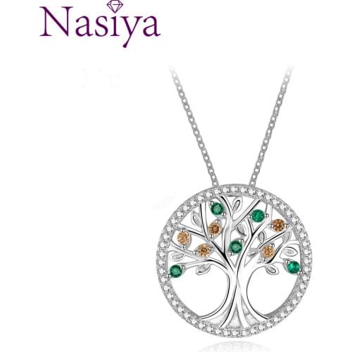 New Design 2018 Wedding Necklaces Pendants For Women 925 Silver Jewelry Necklace With Colorful Gemstone Hot Sale Christmas Gift