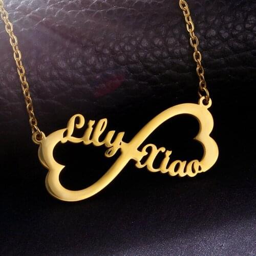 Custom Necklace Letter Infinite Necklace Personalized Necklace Bridesmaid Jewelry Custom Name Heart Star Crown Name Necklace