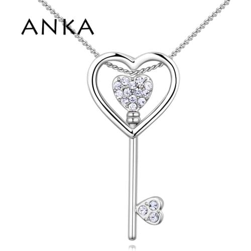 ANKA fashion key rhinestone pendant necklaces for women girl jewelry necklaces Austrian Valentines Day Gift #129282