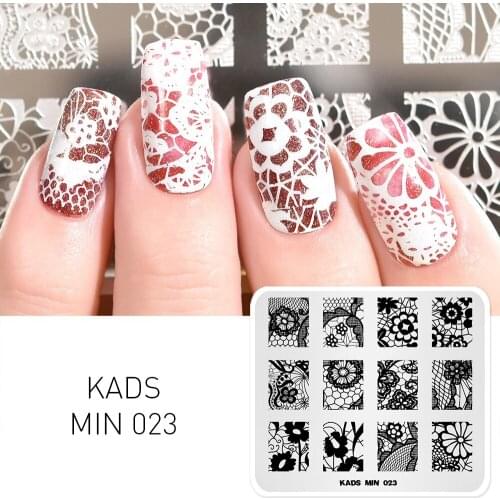 Nail stamp plate Lace Flower Pattern Rectangle Nail Stamping Plates Manicure Image Stencil Tools for DIY Nail Decoration Plate