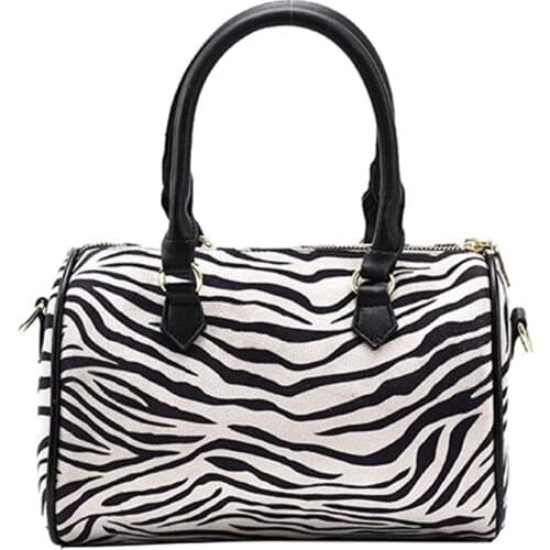 Retro Black and White Zebra Pattern Tote Bag, Ladies Shoulder Bag, Party Clutch, Wallet