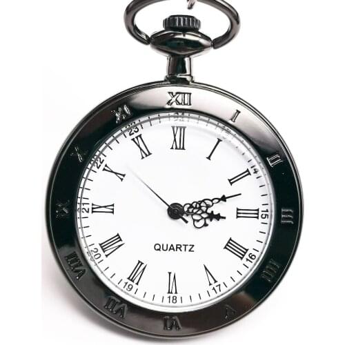Top Brand Quartz Pocket Watches Vintage Men Women Roman Numerals White Dial Pendant Clock For Men Women CF1016