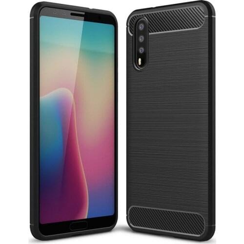 Luxury Brushed cases For Huawei P20 case Ultra Thin Soft Silicone Carbon Fiber Texture Back cover for Huawei P20 Pro / P20 Plus