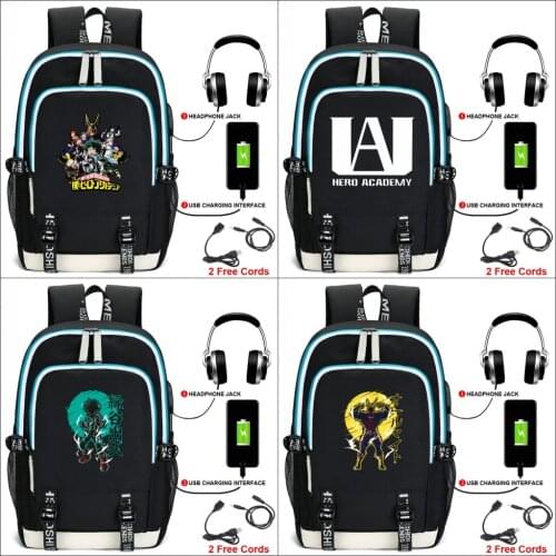 Anime Boku No My Hero Academia Cartoon Backpack Boys Girls School Bags Men Women Travel Laptop Rucksack