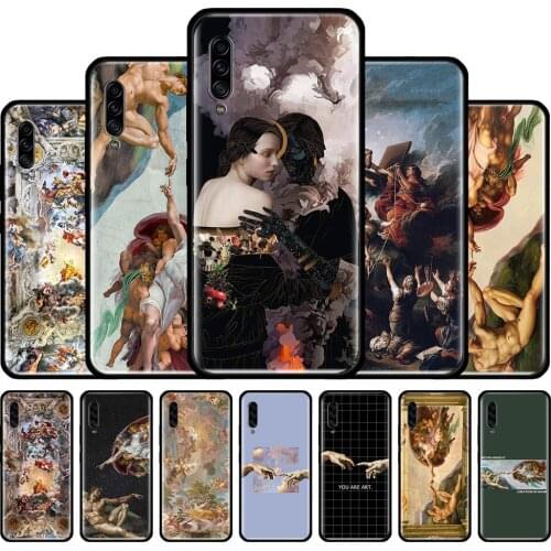 Silicone Case For Samsung Galaxy A10 A20 A30 A40 A50 A51 A70 A80 A71 A11 A21 A31 A41 A91 A01 Couqe Cover Art Fresco Michelangelo