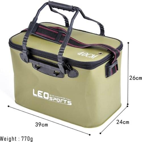 Folding EVA Bucket Fishing Bag Case Compressible Camping Hiking Bucket with Handle Storage Bag Bucket Blue Green Sport