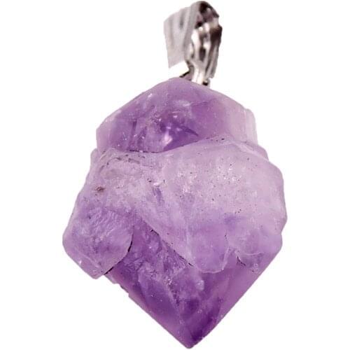 Natural point stone Pendants Pendulum purple Healing Crystal Chakra Reiki Beads random size Free shipping