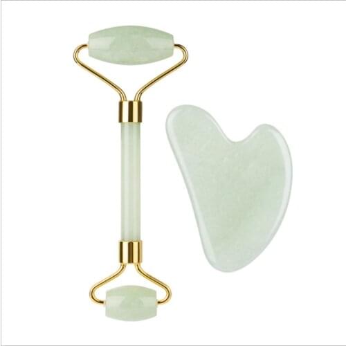 Face Massage Jade Roller Rose Quartz Natural Stone Crystal Slimmer Lift Wrinkle Double Chin Remover Beauty Care Slimming Tools