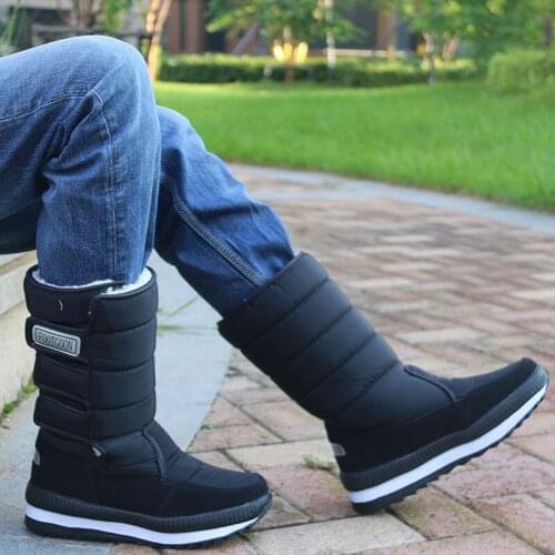 Outdoor Men Women Non Slip Snowfield Waterproof Keep Warm Cotton Boots Winter Hiking Camping Fishing Trekking Climbing Shoes