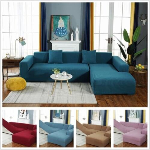 Universal Stretch Elastic Fabric Sofa Cover Sectional/Corner Couch Covers