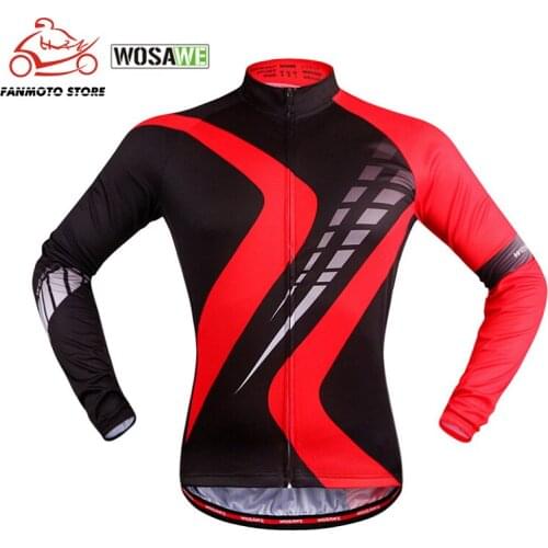 WOSAWE Spring Autumn Motorcycle Jackets Mountain Bike Long-sleeved Tops Quick-drying Bike Sportswear Breathable Cycling Jersey