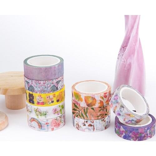 Japanese original wind water color hand account diary decoration DIY Adhesive Tape Diary Kawaii Scrapbooking Craft Sticky