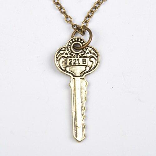 N334 Europe and the United States film jewelry 221B Mysterious Key Pendant Necklace