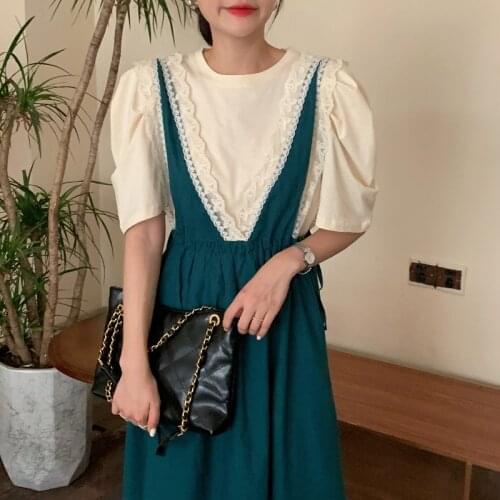 Women Summer Deep V Neck Lace Tank Dress 2021 New Drawstring High Waist A-line Pullover Sundress Out Wear