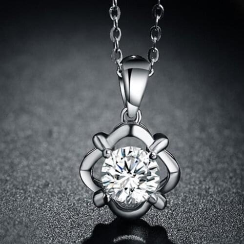 Everoyal Charm Crystal Square Girls Pendant Necklace Jewelry Vintage CZ Female Sterling Silver 925 Necklace Girls Accessories