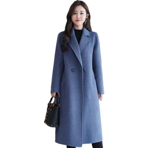 Woolen Women Jacket Coat Long Slim Blend Outerwear 2021 New Autumn Winter Wear Overcoat Female Ladies Wool Coats Jacket Clothes