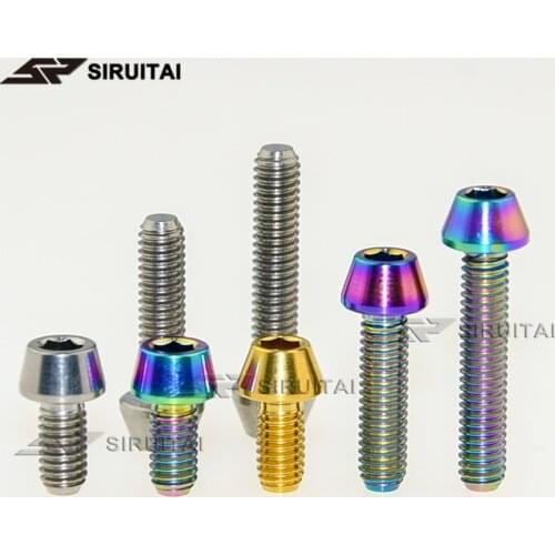 1PCS/Titanium alloy screw cone head M4x8mmM4x15mmM4x20mmGR5 material bicycle modified parts screw