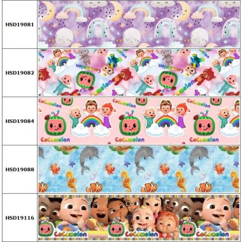 10yard Hot Sell Cartoon Deer Mermaid Printed Grosgrain Ribbon Accessory Hairbow Headwear Decoration DIY Wholesale OEM 38MM 75MM