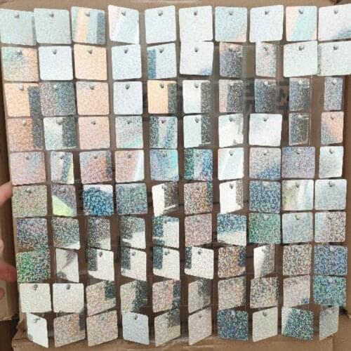 120pcs 30cm*30cm Transparent Colorless Clear Background Board with PET Sequins For Wedding Backdrops PlateSequin Wall Panels
