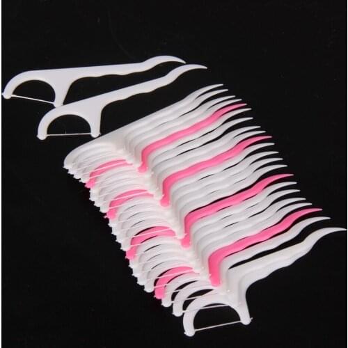 25pcs Disposable Dental Flosser Interdental Brush Teeth Sticks Toothpicks Floss Pick Oral Gum Teeth Cleaning Care Brush