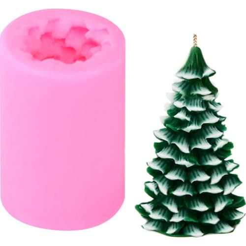 3D Christmas Tree Candle Mold Silicone Molds for Candle Making Xmas Pine Tree Silicone Soap Molds DIY