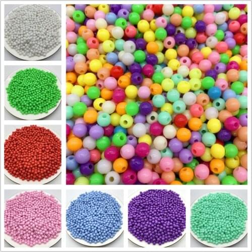 6mm 8mm Acrylic Beads Round Spacer Loose Beads For Jewelry Making DIY Jewelry Bracelet Accessories
