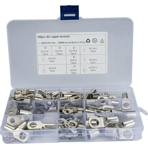 Assorted Heavy Duty Tinned Copper Wire Lugs Battery SC Ring Terminals Connectors