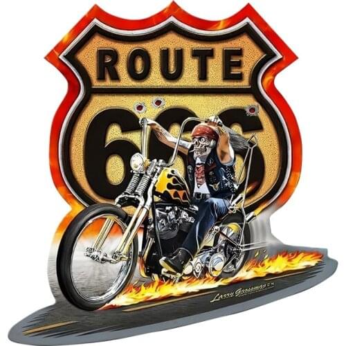 Route 666 Sign Car Sticker Windshield Bumper Motorcycle Helmet Decal High Quality KK Vinyl Cover Scratches Waterproof PVC