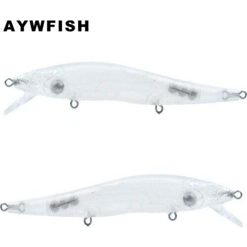 AYWFISH 20PCS A Lot Unpainted Minnow 120mm 12.5g Crank Floating Jerkbait DIY Customized Painting Bass Fishing Lure Bait Blanks