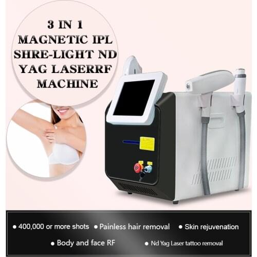 Free Shipping Hair Removal machine& Shr Elight Ipl Opt Rf &Nd Yag Laser 1064 Tattoo removal multifunctional Beauty Machine