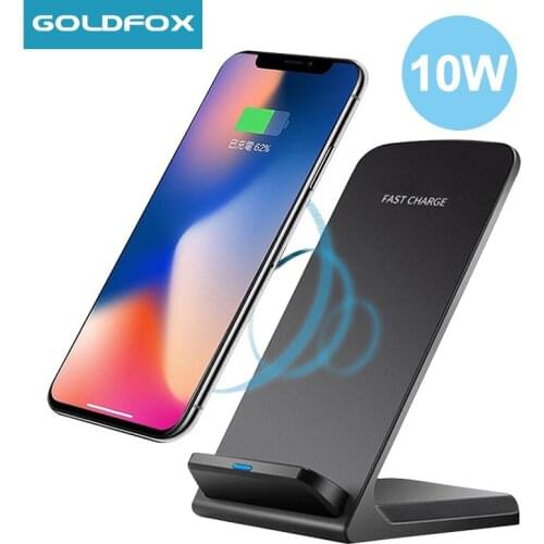 Qi Wireless Charger Wireless Charging Stand for iphone 8 plus X XS 11 Samsung S8 S9 S10 10W Fast Charger Phone Stand for Xiaomi