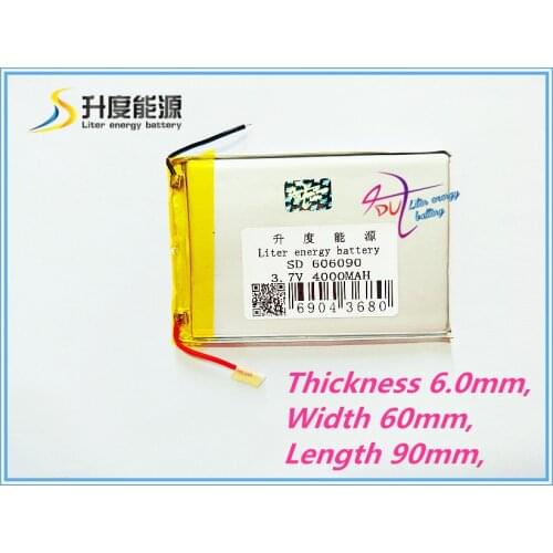 No plate Liter energy battery 3.7V original dual engine N70HD 606090 built-in battery 4000mAh tablet battery
