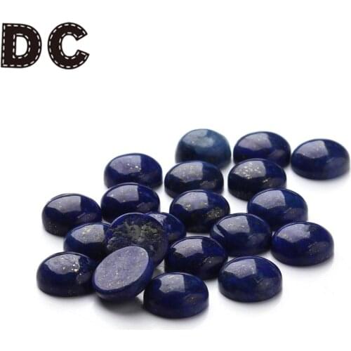20pcs/lot Natural Stone Cabochon Beads Dia 4/6/8/10/14/16mm Round Flatback Lapis Lazuli Bead DIY Necklace Earring Jewelry Making