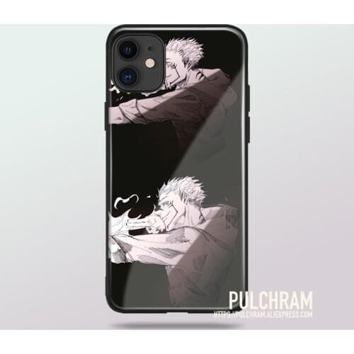 Sukuna Jujutsu Kaisen Glass Soft Silicone Phone Case Cover Shell For iPhone SE 6s 7 8 Plus X XR XS 11 12 Mini Pro Max Sumsung