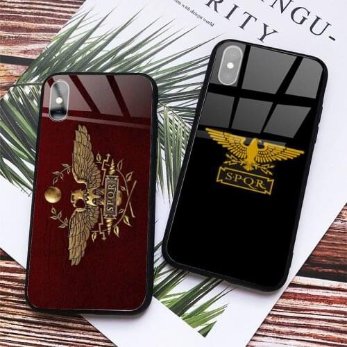 SPQR Roman Imperial legion Phone Case Tempered glass For iphone 6 6S 7 8 plus X XS XR 11 12 PRO MAX MINI
