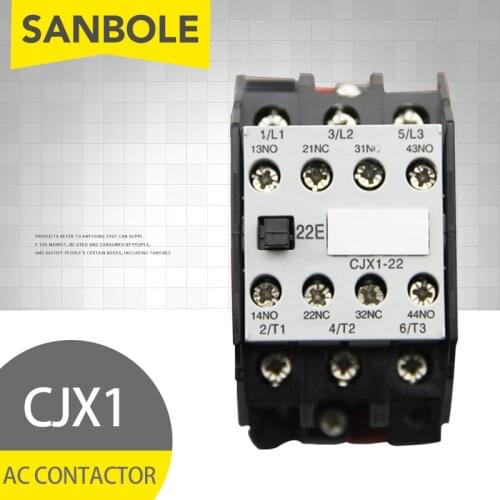 CJX1-22/22 3TB43 AC contactor DIN Rail Mounted 2NO 2NC 12V/24V/36V/48V/110V/127V/220V/380V 22A 50HZ/60HZ