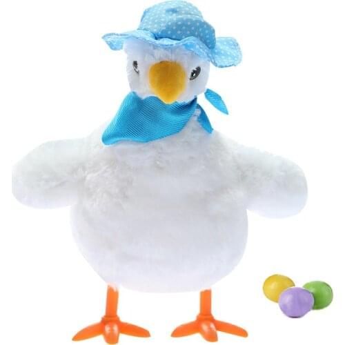 Electric Musical toy Plush Stuffed Animal Toy Hen Laying Egg Toy with 3 Eggs Laying Egg Stuffed animals Chicken Toy Gift for Kid