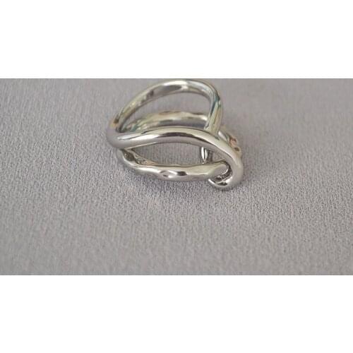 European and American brass irregular double ring simple ring index finger ring temperament personality