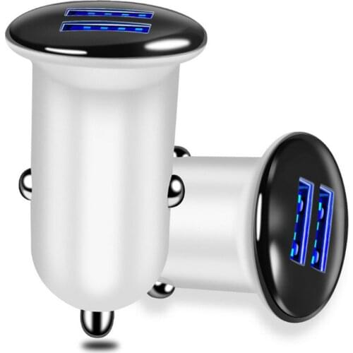 Electroplating Car Car Charger Mobile Phone Charger Smart Phone Universal Dual Usb Car Phone Charger Fast Charging Adapter